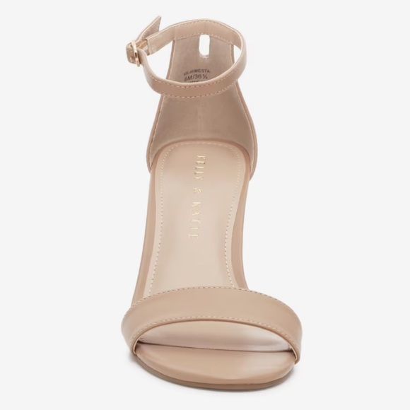 KELLY & KATIE • Warm Taupe Tan Baby Lambskin Himesta Wedge Sandal Heel - Picture 4 of 10